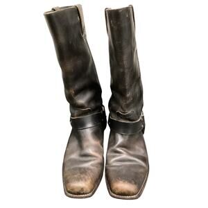 Vintage FryeBoots Women’s Size7.5 Leather Harness Studded Boots Distressed Brown